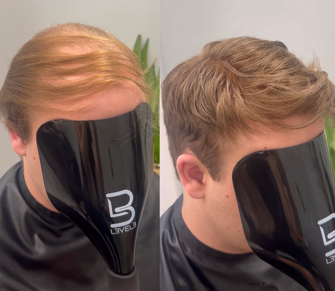 Men's natural-looking hair system style inspiration